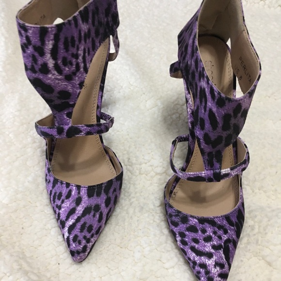 Shoe Dazzle | Shoes | Purple Leopard Print Heels | Poshmark